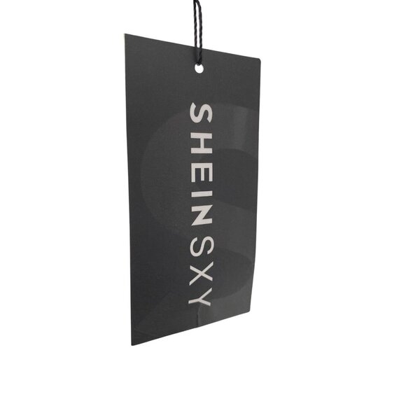 SHEIN SXY Houndstooth Zip Back Crop‎ Tweed Tank Top Royal Blue Black Size M NWT - Picture 3 of 6